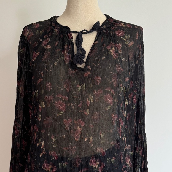 Polo Ralph Lauren - Black Sheer Floral Top - Picture 6 of 10